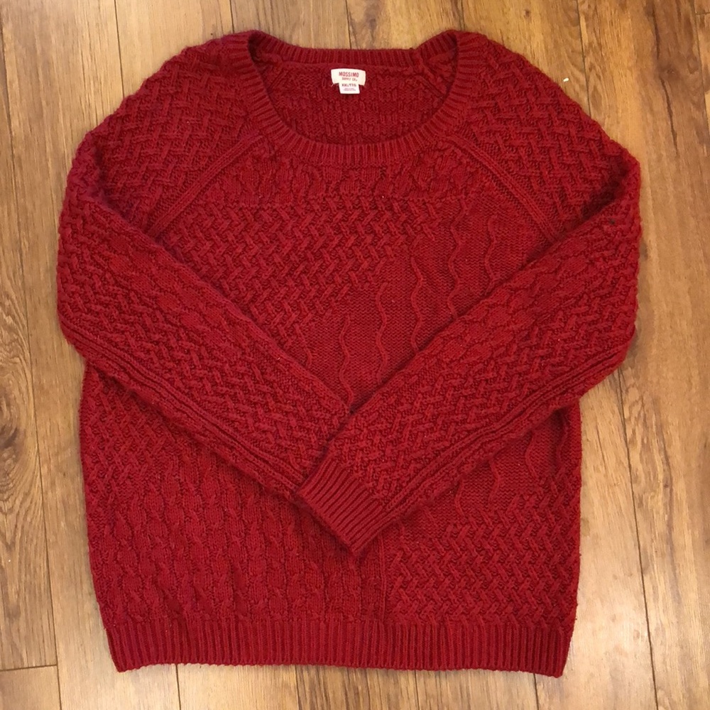 Mossimo sweater with cables and sparkle threads